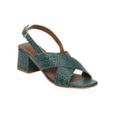 Sandales À Talons Linum - Green Croco