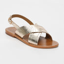 Acoyte Sandals - Light Gold Croco