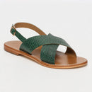 Acoyte Sandals - Green Croco