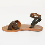 Sandalias Brione - Kaki Lagarto/Kaki Oscuro