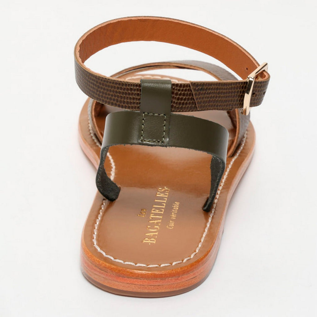 Sandalias Brione - Kaki Lagarto/Kaki Oscuro