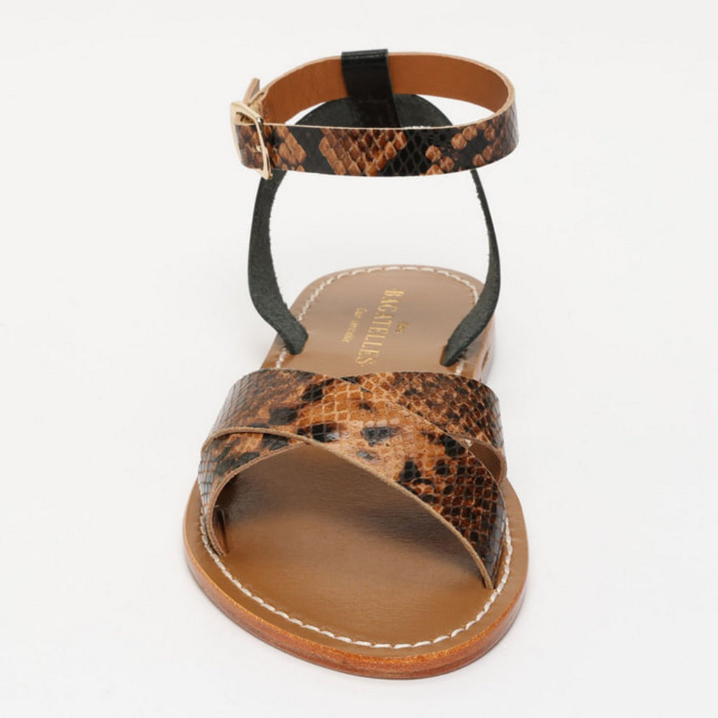 Sandalias Brione - Brown Snake/Negro