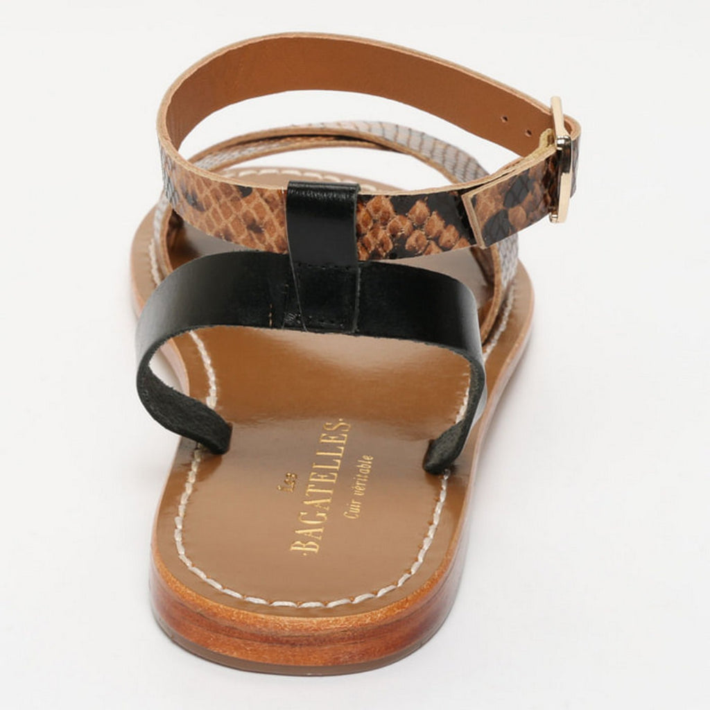 Sandalias Brione - Brown Snake/Negro
