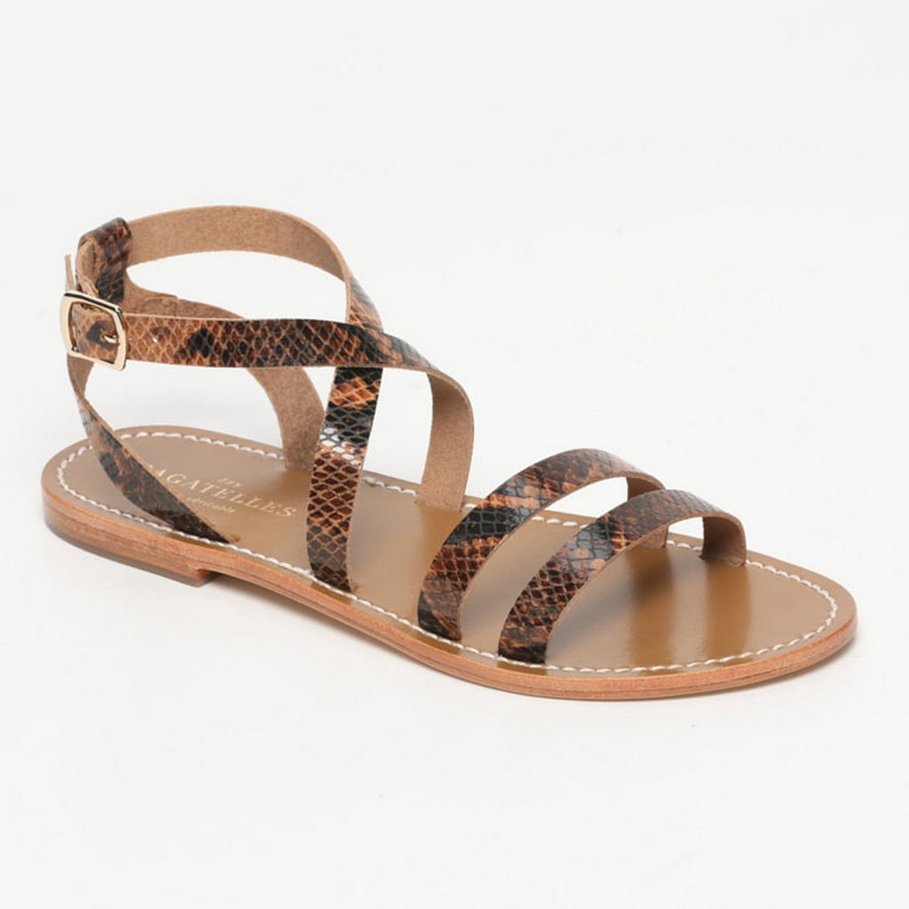 Malini Sandals - Brown Snake