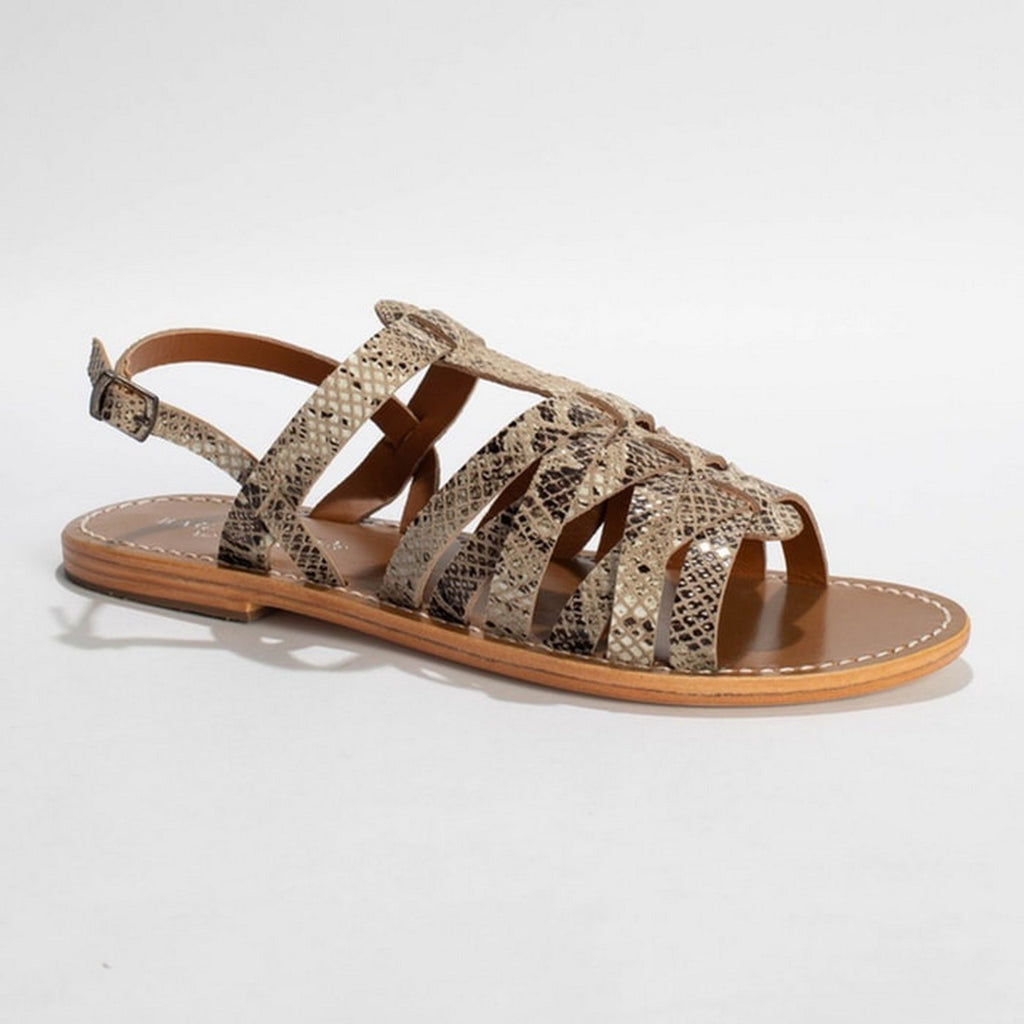 Caroline Sandals - Beige Snake
