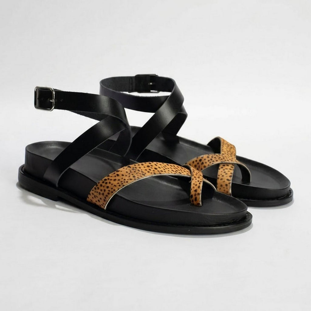 Pastora Sandals - Dots Cow/Black