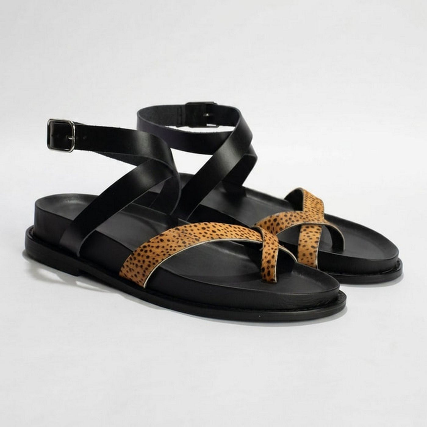 Pastora Sandals - Dots Cow/Black