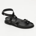 Sandalias Pastora - Negro Charol Croco