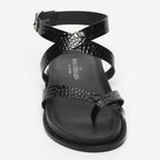 Sandalias Pastora - Negro Charol Croco