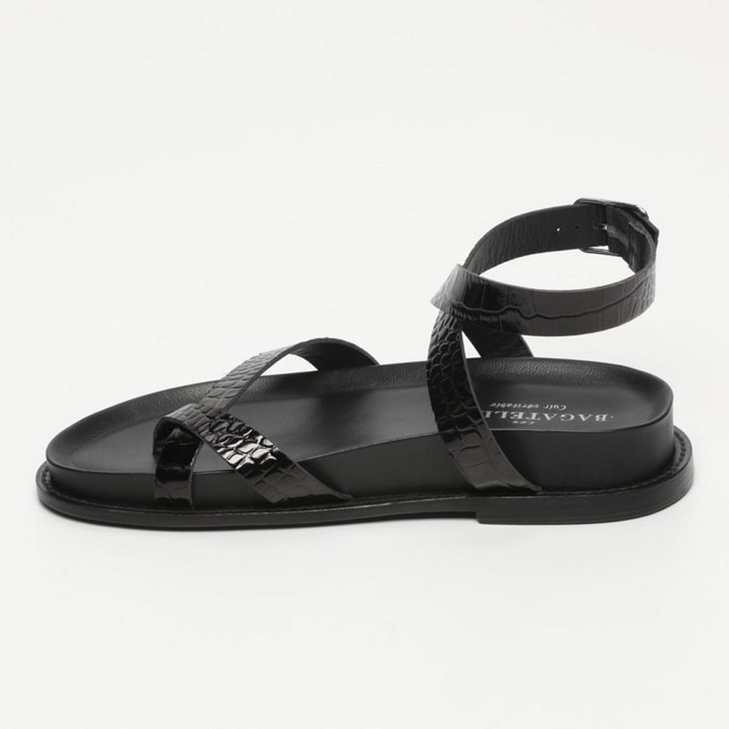 Sandalias Pastora - Negro Charol Croco