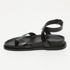 Sandalias Pastora - Negro Charol Croco