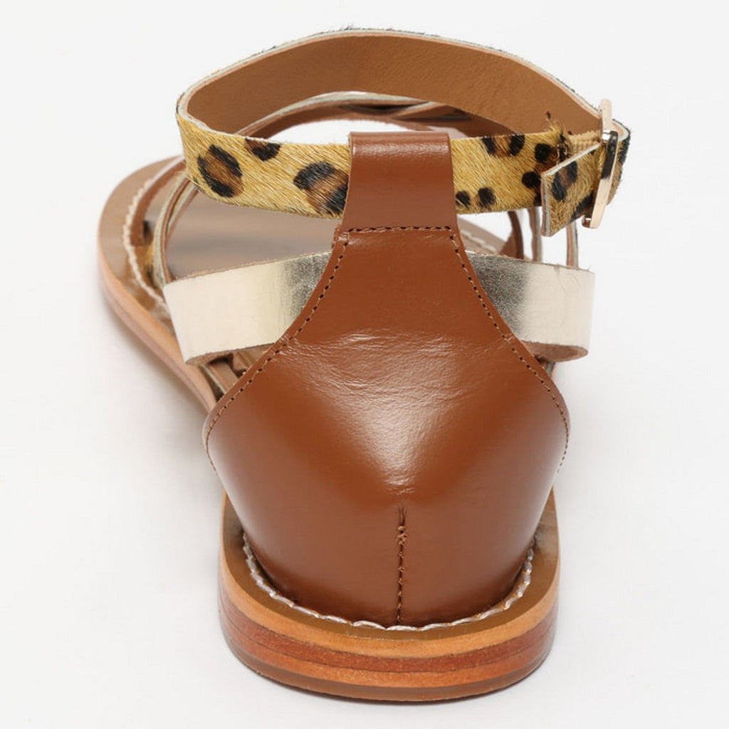 Sandalias Renaisya - Leopardo/Dorado/Camel