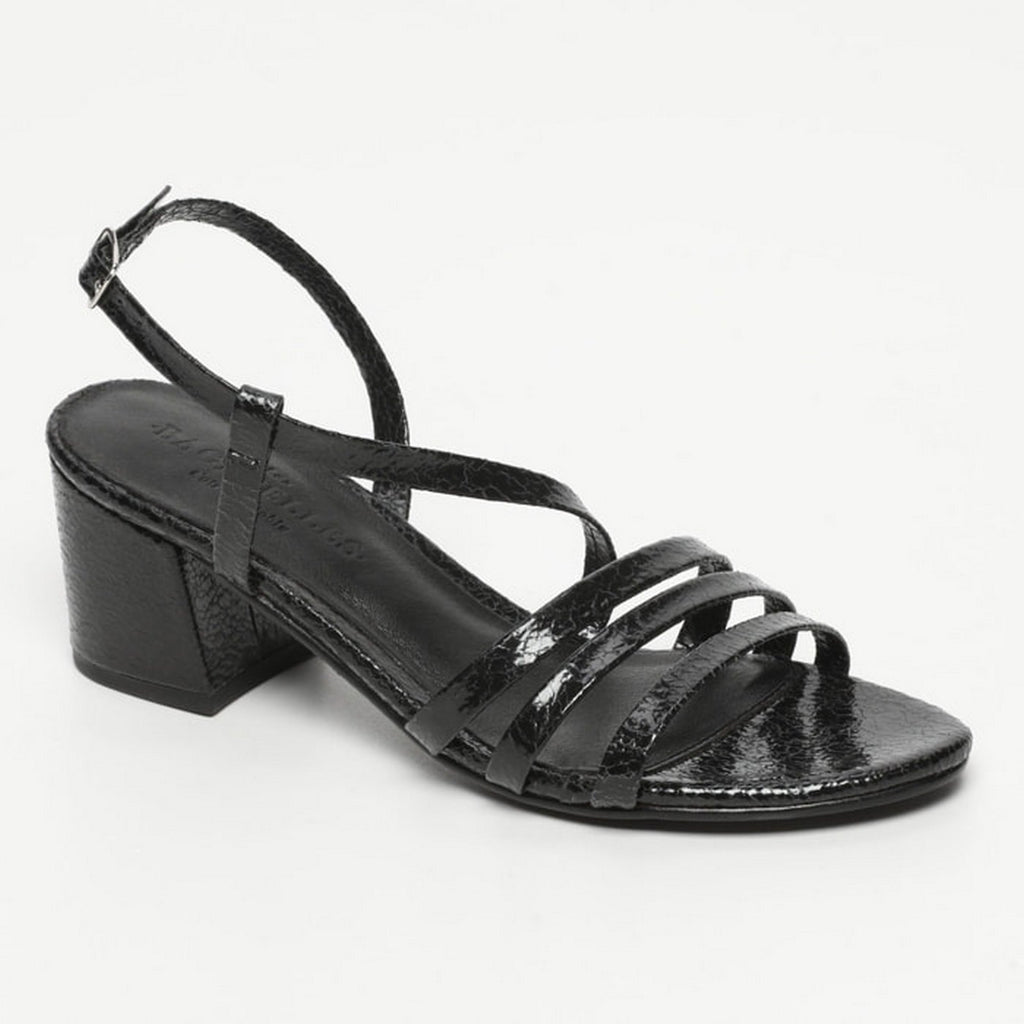 Sandalias de Tacón Nala - Black Crackle