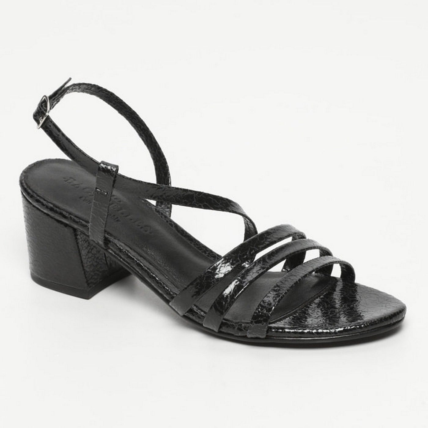Sandalias de Tacón Nala - Black Crackle
