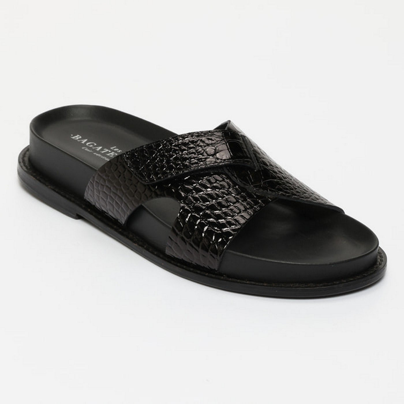 Sandalias Manuela - Black Patent Croco