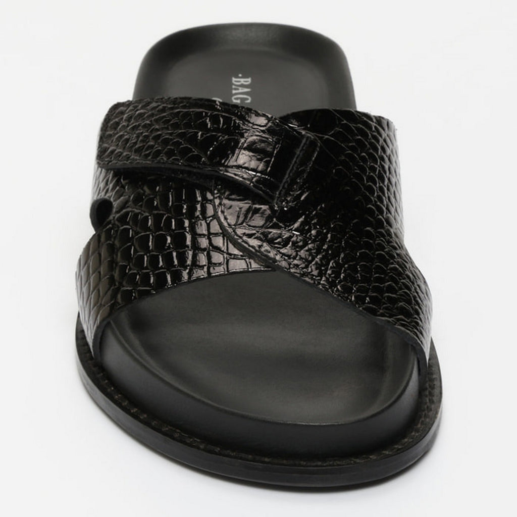 Sandalias Manuela - Black Patent Croco