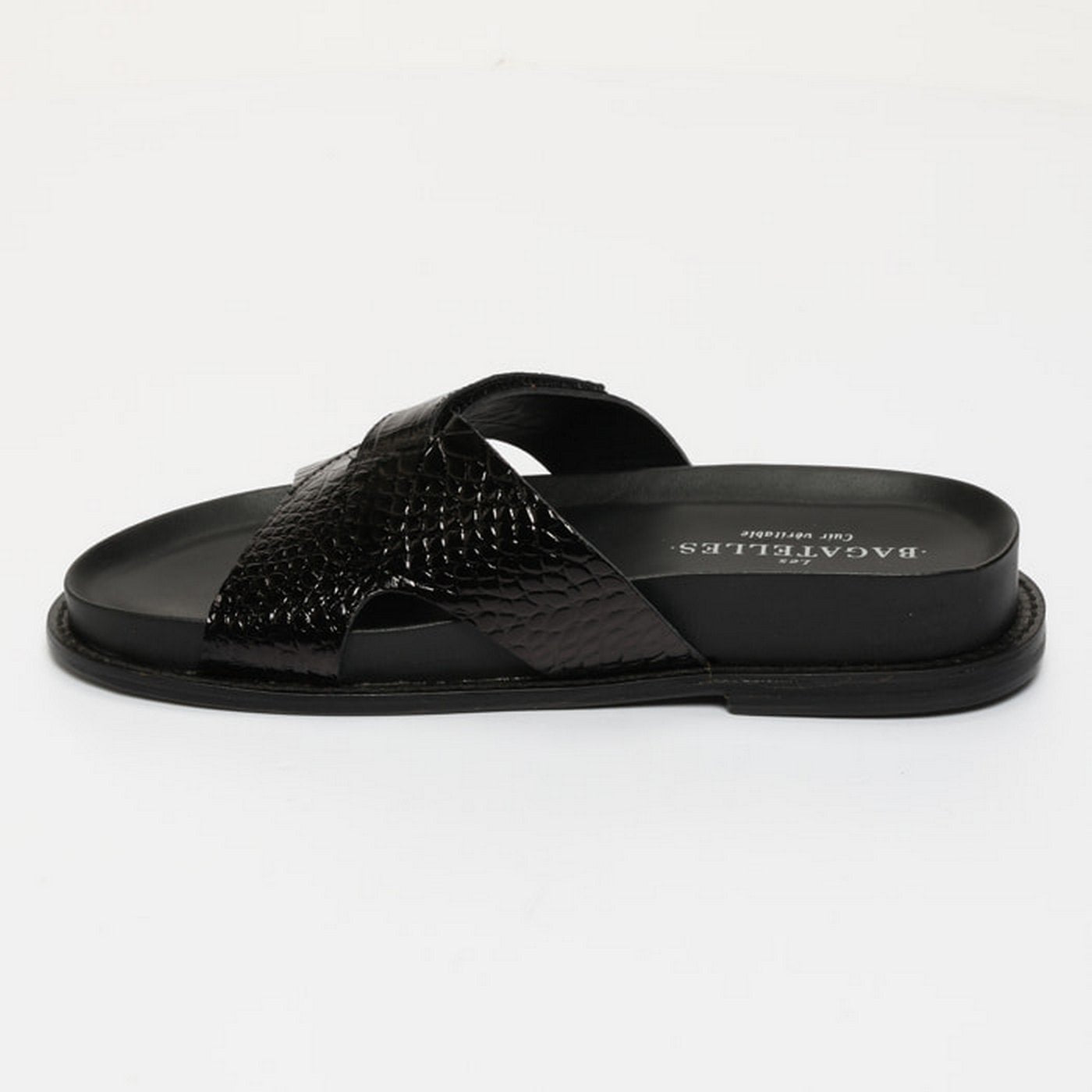 Sandalias Manuela - Black Patent Croco