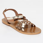 Jengibre Sandals - Brown Snake/Gold/Bronze Metal