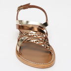 Jengibre Sandals - Brown Snake/Gold/Bronze Metal