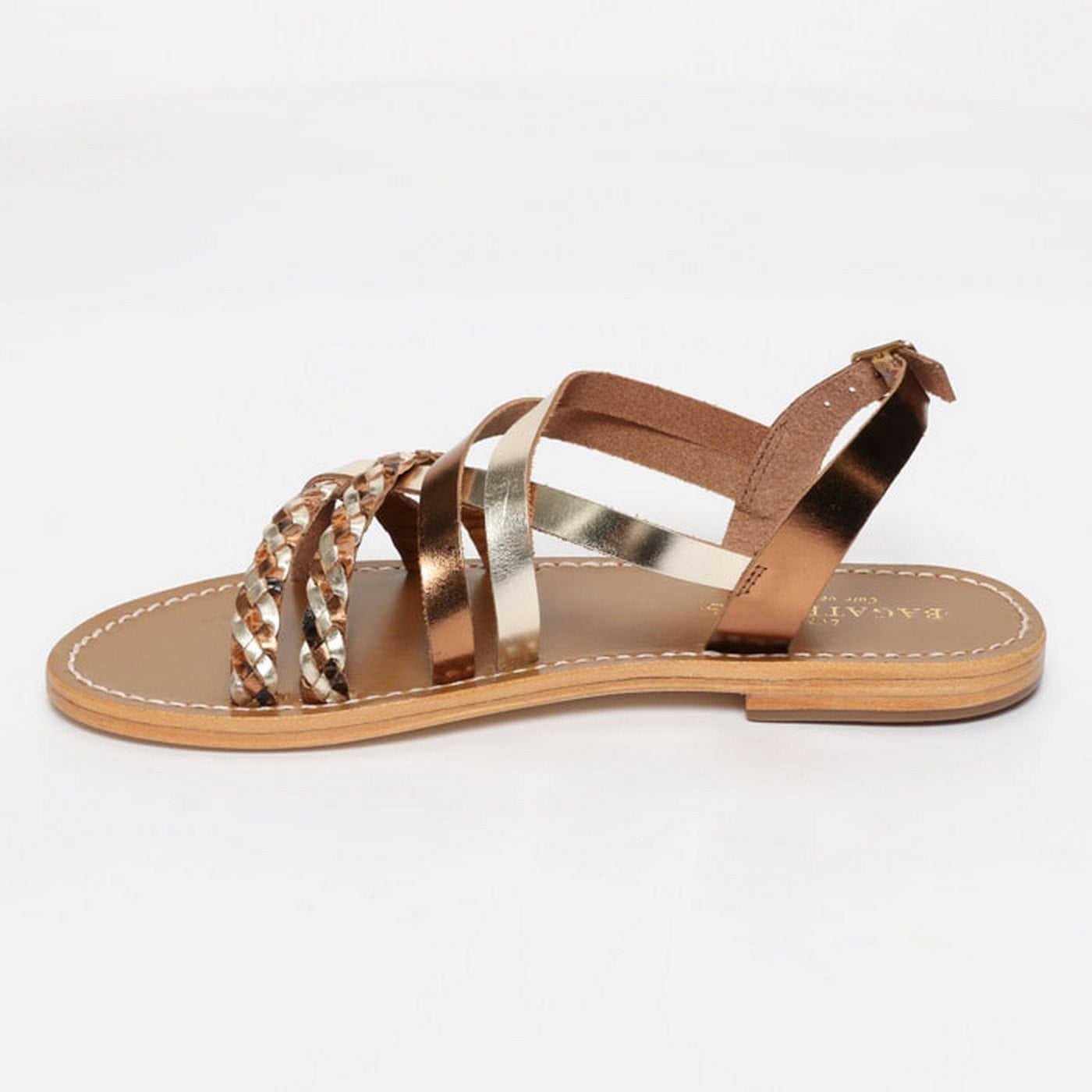 Jengibre Sandals - Brown Snake/Gold/Bronze Metal