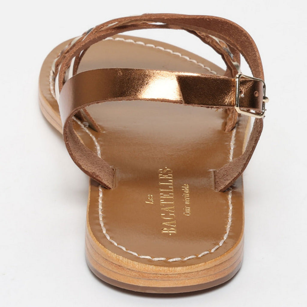 Jengibre Sandals - Brown Snake/Gold/Bronze Metal