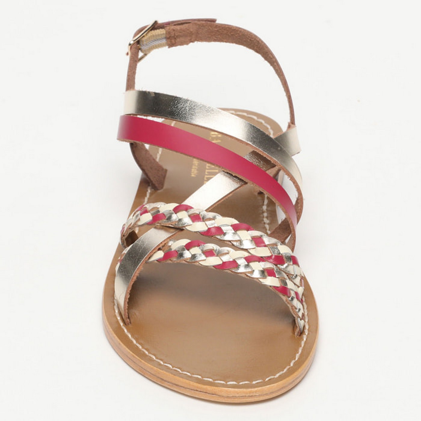Jengibre Sandals - Plum/Gold/Off White