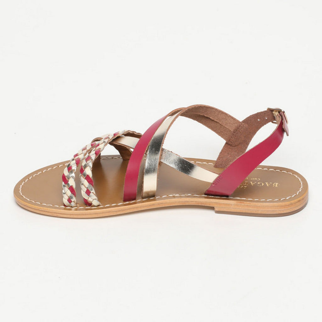 Jengibre Sandals - Plum/Gold/Off White