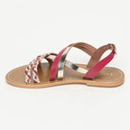Jengibre Sandals - Plum/Gold/Off White