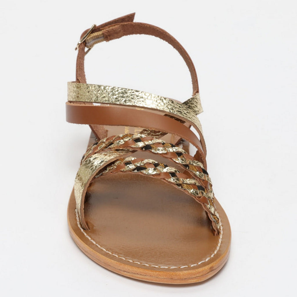 Jengibre Sandals - Brown Leopard/Gold Crackle/Camel