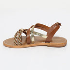 Jengibre Sandals - Brown Leopard/Gold Crackle/Camel