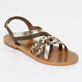 Sandalias Jengibre - Kaki Lizard/Gold/Off White