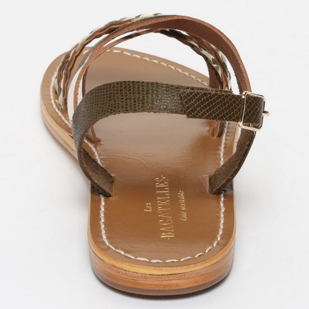 Sandalias Jengibre - Kaki Lizard/Gold/Off White