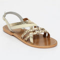 Jengibre Sandals - Beige Snake/Gold Crackle/Off White