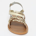 Jengibre Sandals - Beige Snake/Gold Crackle/Off White