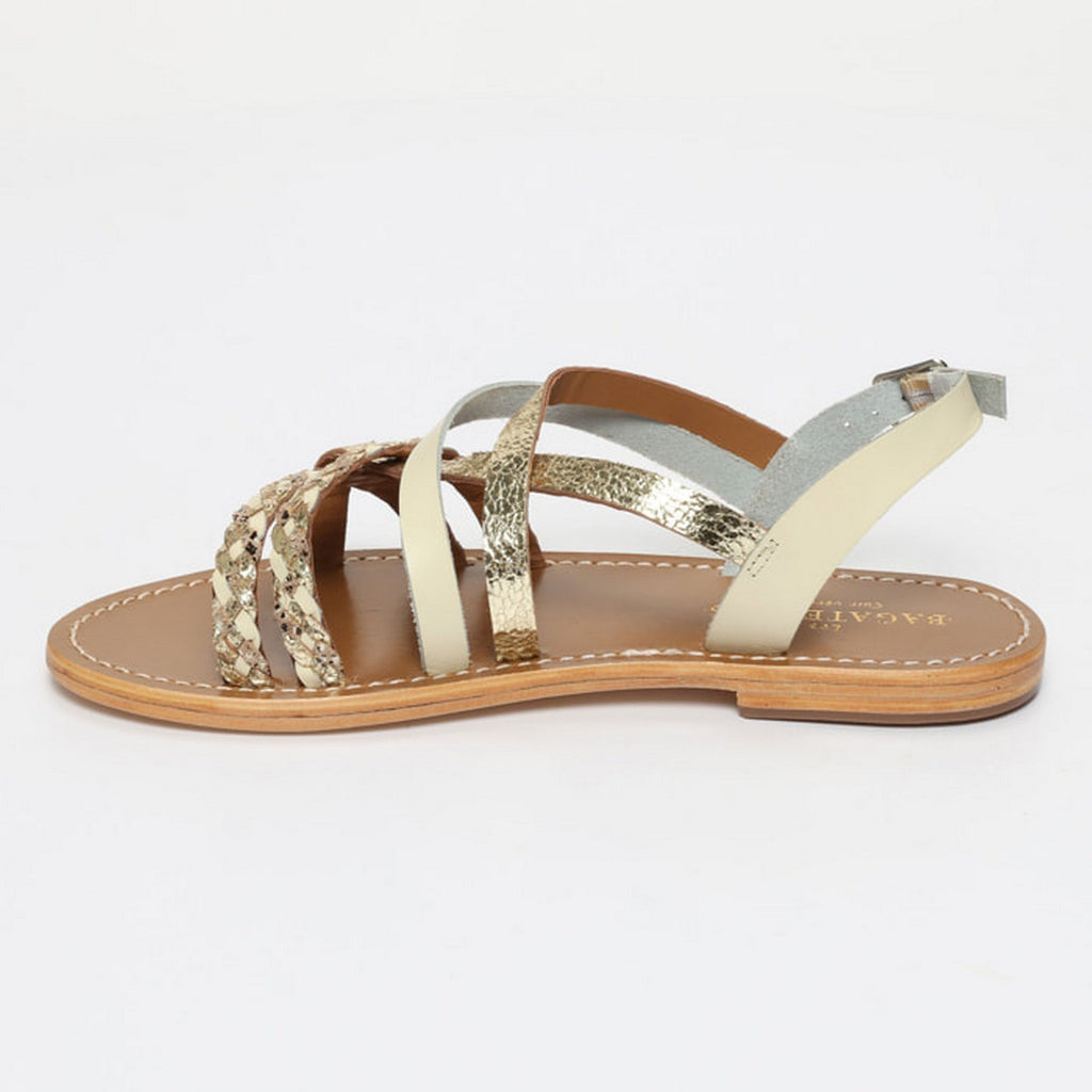 Jengibre Sandals - Beige Snake/Gold Crackle/Off White