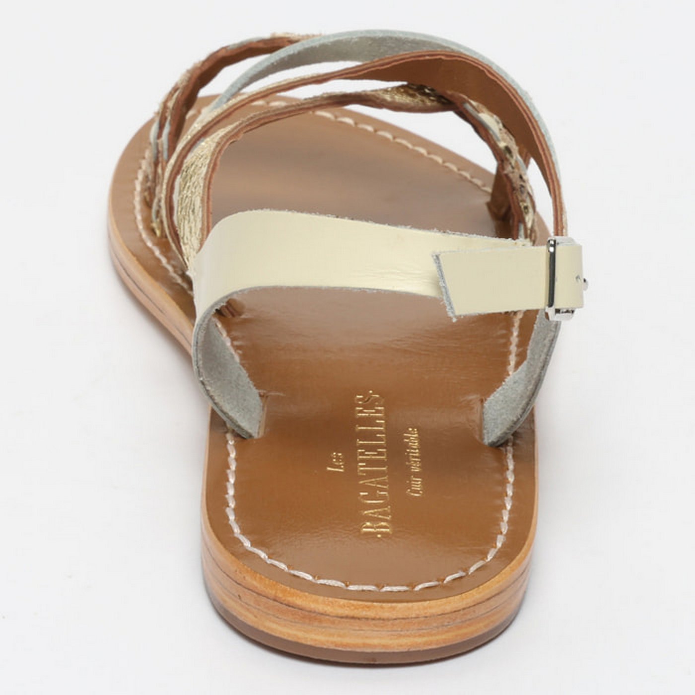 Jengibre Sandals - Beige Snake/Gold Crackle/Off White