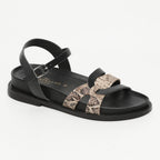 Sandalias Symarae - Black/Beige Snake