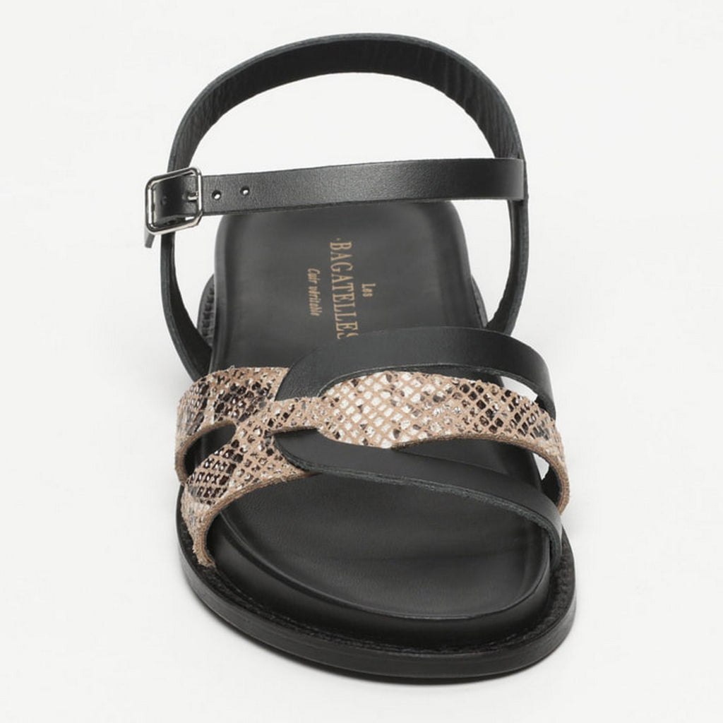 Sandalias Symarae - Black/Beige Snake