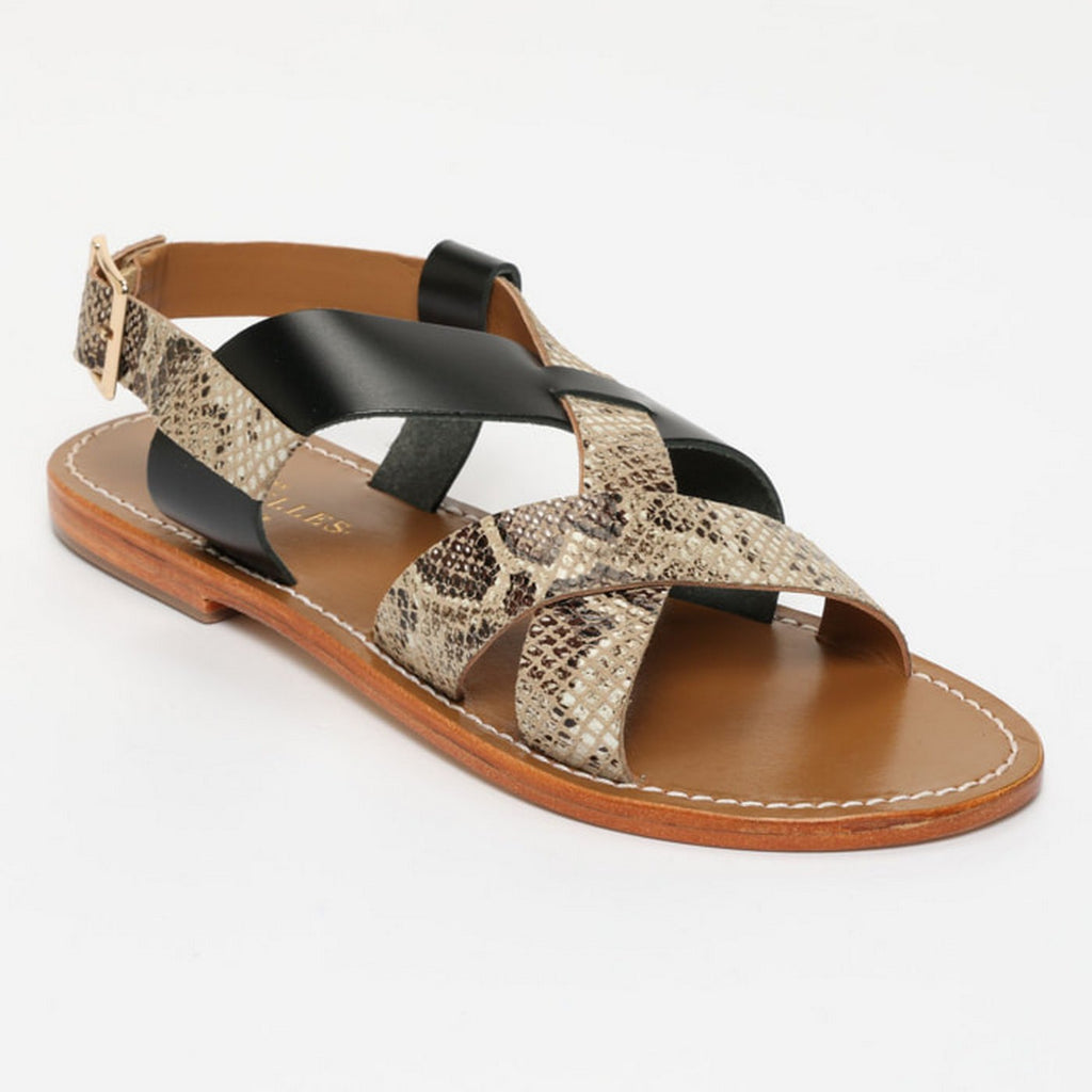Sandalias Zyrelia - Beige Snake/Black