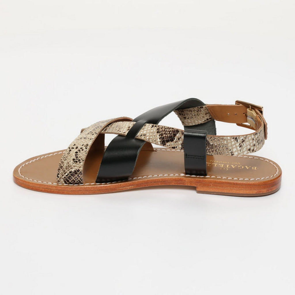 Sandalias Zyrelia - Beige Snake/Black