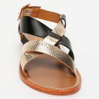 Sandalias Zyrelia - Black/Gold Snake