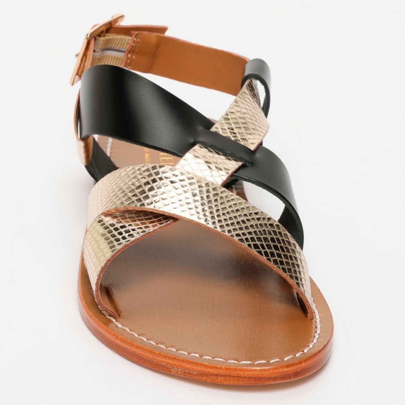 Sandalias Zyrelia - Black/Gold Snake