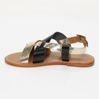 Sandalias Zyrelia - Black/Gold Snake