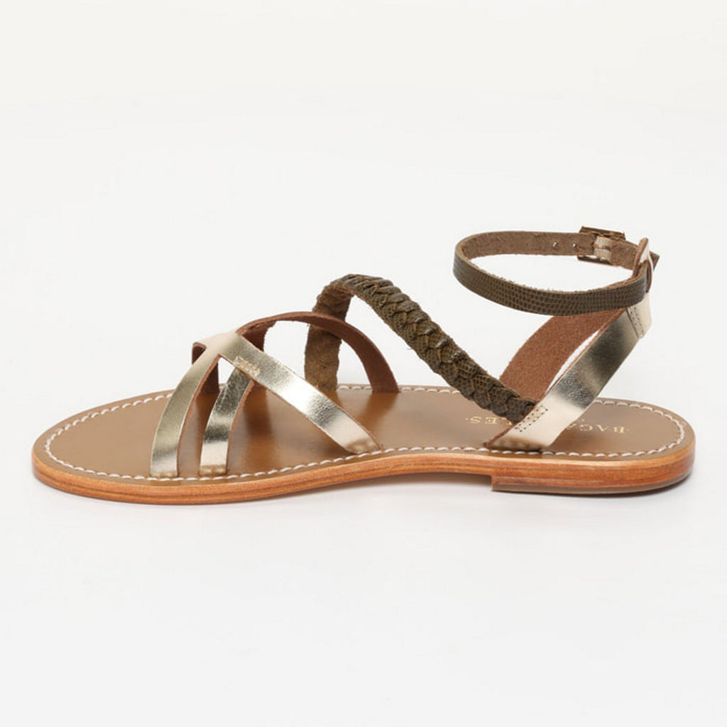 Sandalias Caldana - Kaki Lizard/Gold