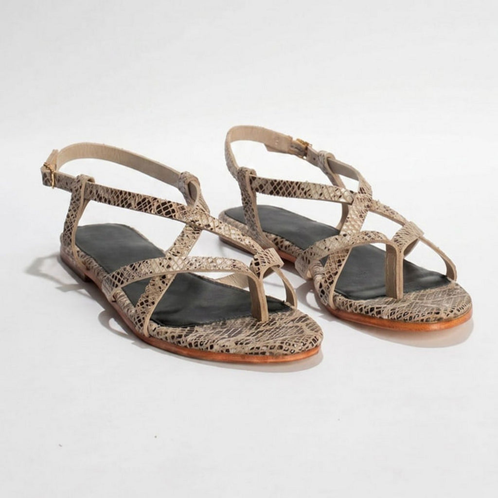 Totana Sandals - Beige Snake