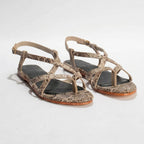 Totana Sandals - Beige Snake