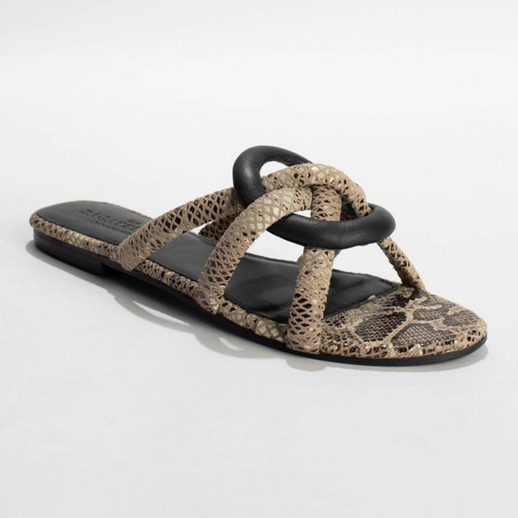 Sandalias Tabala - Beige Snake/Black