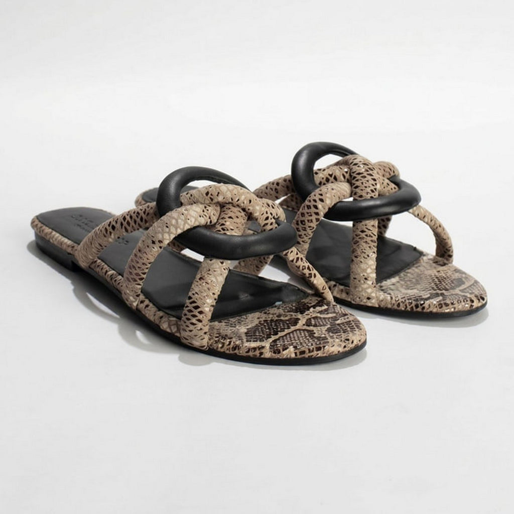 Sandalias Tabala - Beige Snake/Black