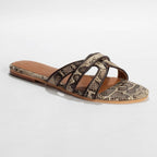 Sandalias Myrtice - Beige Snake/Brown