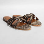 Sandalias Myrtice - Beige Snake/Brown